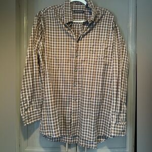 Hathaway NON-IRON Plaid Collared Button Down Shirt XL